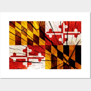 Flag of Maryland - Tree Trunk Wood Posters and Art